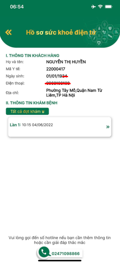 xem kết quả khám bệnh trên app hyh medical plus 01
